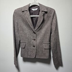 To The Max Wool Blend Brown Blazer Suit Jacket Size 6 Career Wear Business